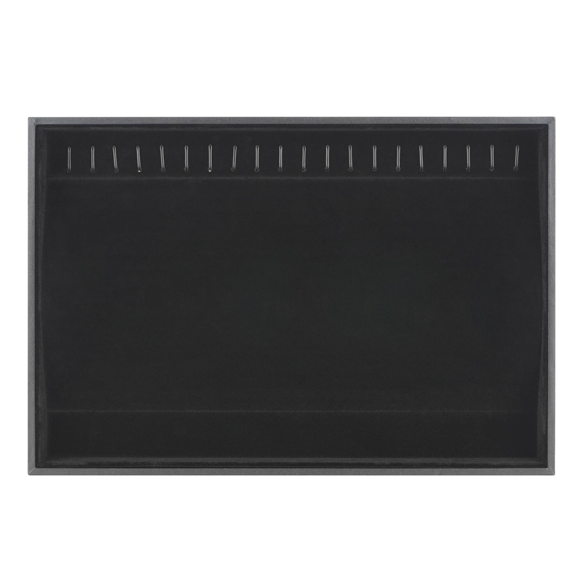 Black Velvet Jewelry Tray with Hooks by Bead Landing™